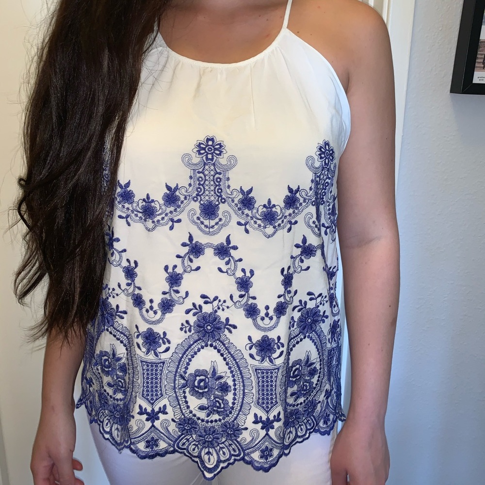 Embroidered tank